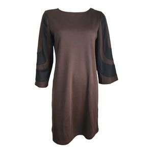 Muse Dress Womens Size 10 Brown Black Retro‎ Mod 60s Zip Up Business Career